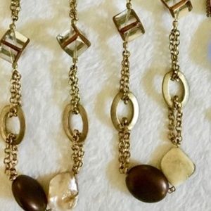 LIA SOPHIA NWT Long Brown/Matte Gold Necklace